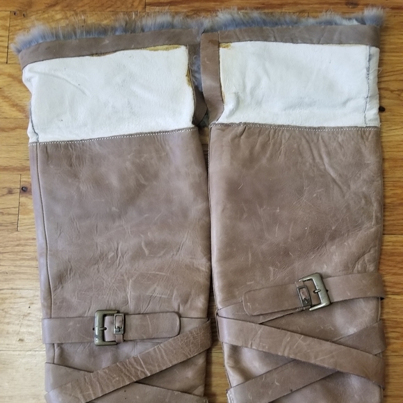Fabianelli Tall Brown Leather Boots With Rarrit Fur Size 36 - Picture 9 of 11